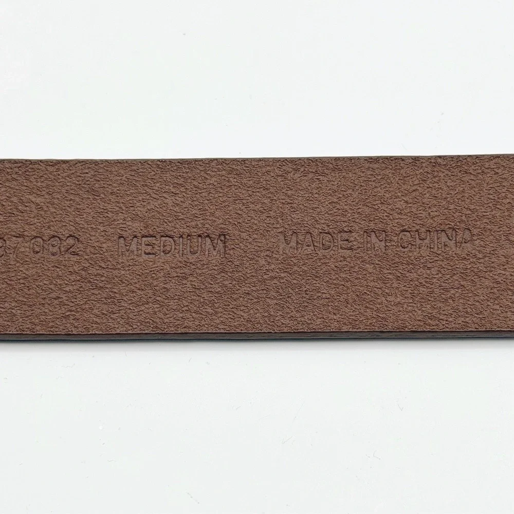 Anne Klein Brown Genuine Leather Belt‎ Womens M Logo Contemporary Classic Preppy